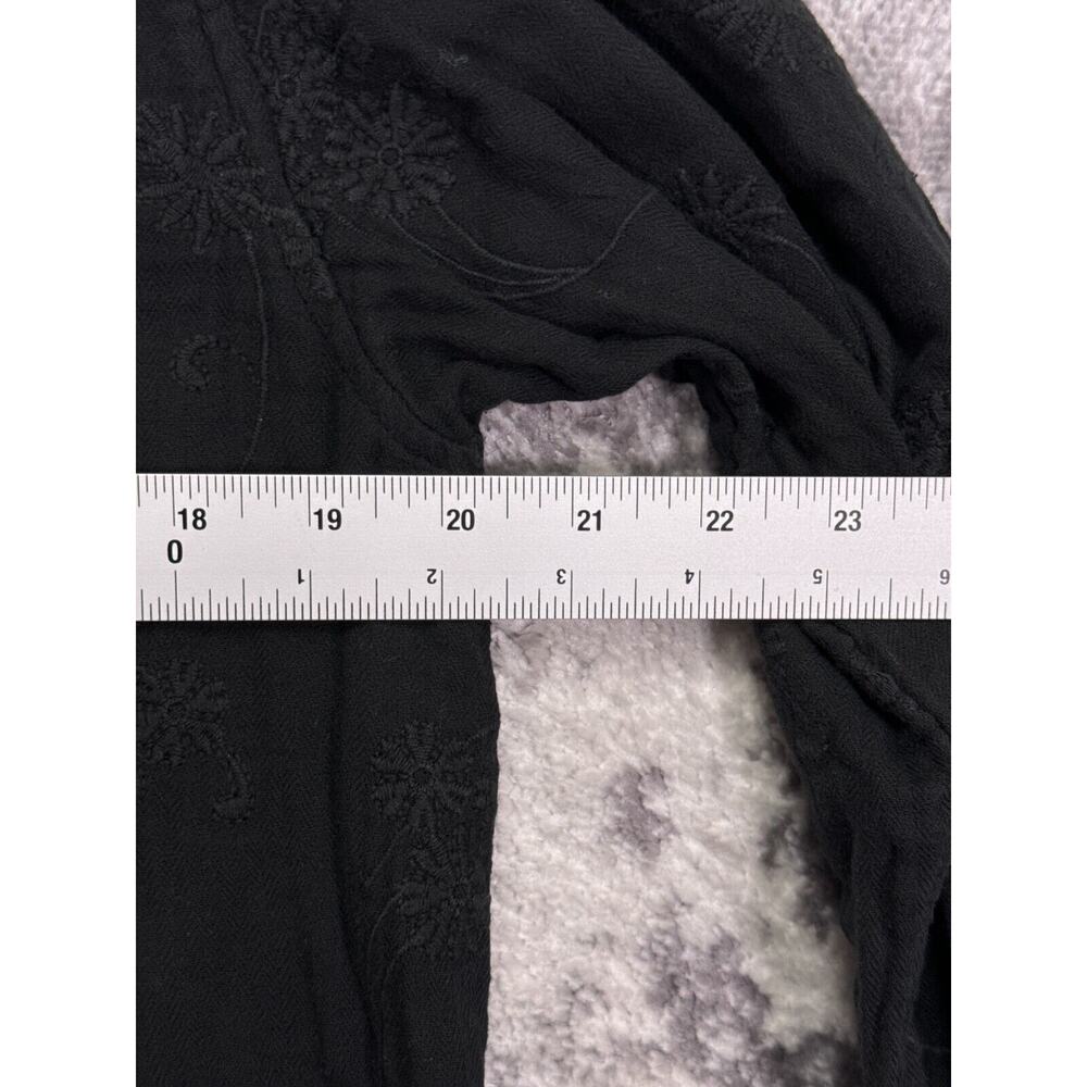 CP Shades Tunic Shirt Small Womens Black Button Up Long Sleeve Embroidered - Picture 4 of 8